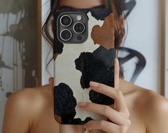 Cow Print Phone Case, tough phone case, cow aesthetic phone case, iPhone 11 12 13 14 15 16 17, Samsung Galaxy S21 S22 S23 S24 S25