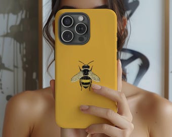 Cute Bumble Bee Tough Phone Case, insect lover phone case, iphone 8 11 12 13 14 15 16 17, Google Pixel 7 8 9, Samsung Galaxy 21 22 23 24 25