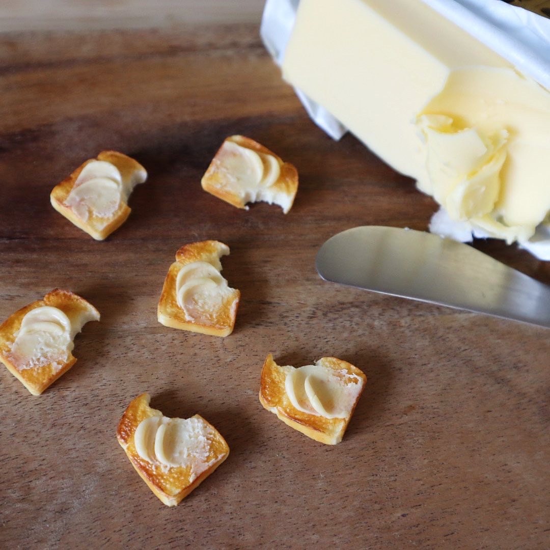Miniature Butter Toast, Miniature Food, Dollhouse Food - Etsy Australia