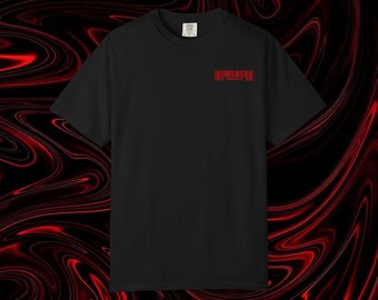 Bad Daten Collection Center Graphic Tee, rotes Strichcode-Kaninchen, Komfortfarben