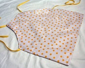 Oil Cloth Laminate Full Body Apron Smock Adult Yellow Polka Dots