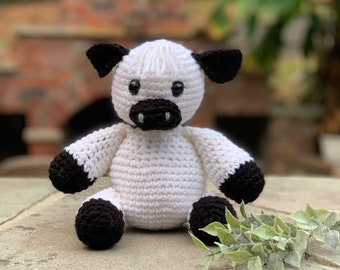 Custom Personalized Crochet Cow Toy