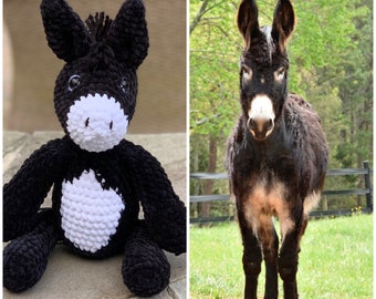 Custom Personalized Plush Crochet Donkey