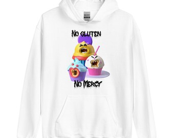 Gluten Free_ Celiac Awareness No Gluten No Mercy _Gluten Free_ Cupcake Monster Unisex Hoodie