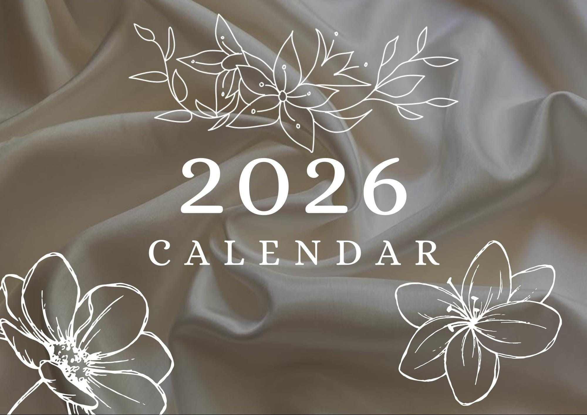 elegant fashion 2026 calendar