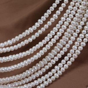 5.5-6 mm potato-shaped natural smooth natural freshwater pearl loose beads DIY work in progress beading jewelry material