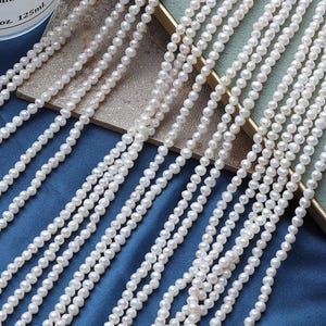 3.5-4 mm potato round natural freshwater pearl loose beads DIY a string about 35cm long about 100 pieces
