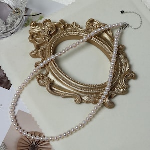 4-5Mm strong light near perfect circle natural freshwater pearl necklace simple temperament S925 silver adjustable clavicle chain