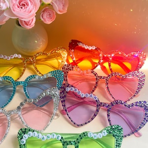 Personalised Sunglasses for the Concerts Wedding Birthday  Bridesmaids Party Glasses,Sunglasses,custom concert heart sunglasses with crystal