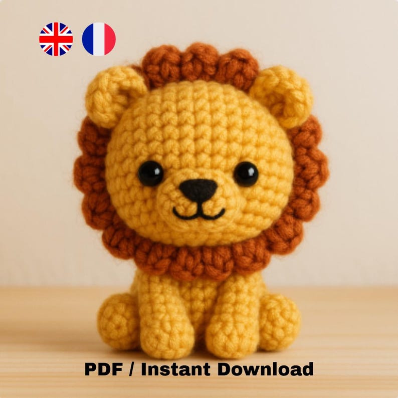 Easy Crochet Pattern - Lion Amigurumi Pattern - Jungle Animal Toy ...