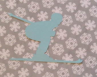 Skier Skiing Die Cuts - 20 pcs - Paper Shapes Cardstock Cutouts