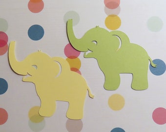 Baby Elephant Die Cuts - 20 pcs - Paper Shapes Cardstock Cutouts