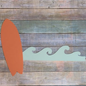 Surfboard + Wave Die Cuts - 20 pcs - Paper Shapes Cardstock Cutouts