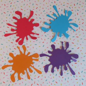 Paint Splatter Die Cuts - 20 pcs - Paper Shapes Cardstock Cutouts
