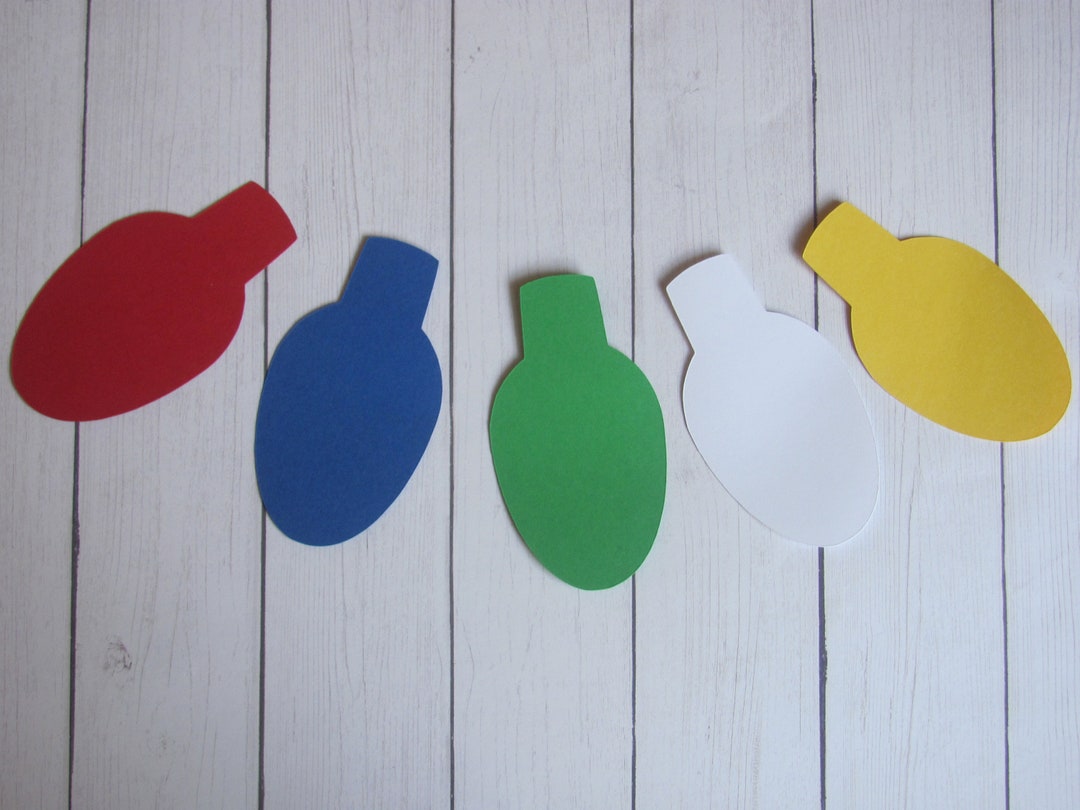 Christmas Light Die Cuts 30 Pcs Paper Shapes Cardstock Cutouts Etsy