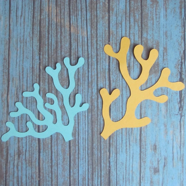 Coral Die Cuts - 20 pcs - Paper Shapes Cardstock Cutouts