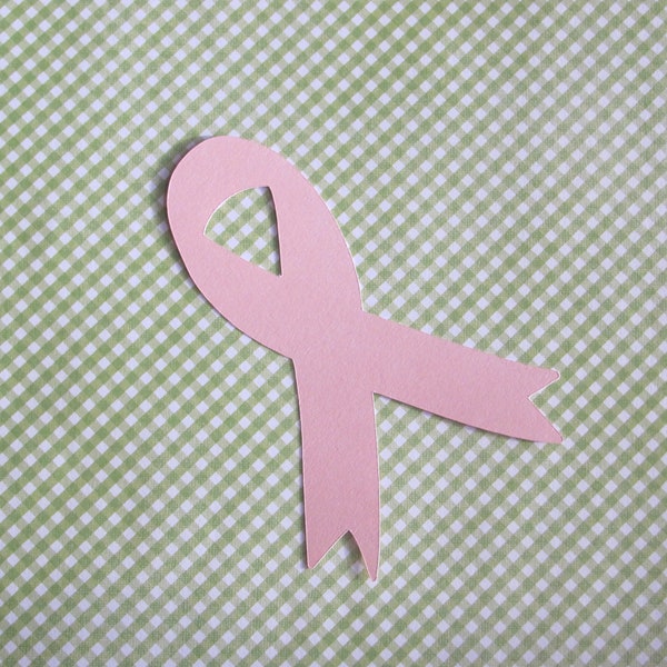 Breast Cancer Awareness Pink Ribbon Die Cuts - 20 pcs - Paper Shapes Cardstock Cutouts