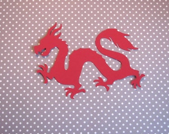 Chinese Dragon Die Cuts - 20 pcs - Paper Shapes Cardstock Cutouts