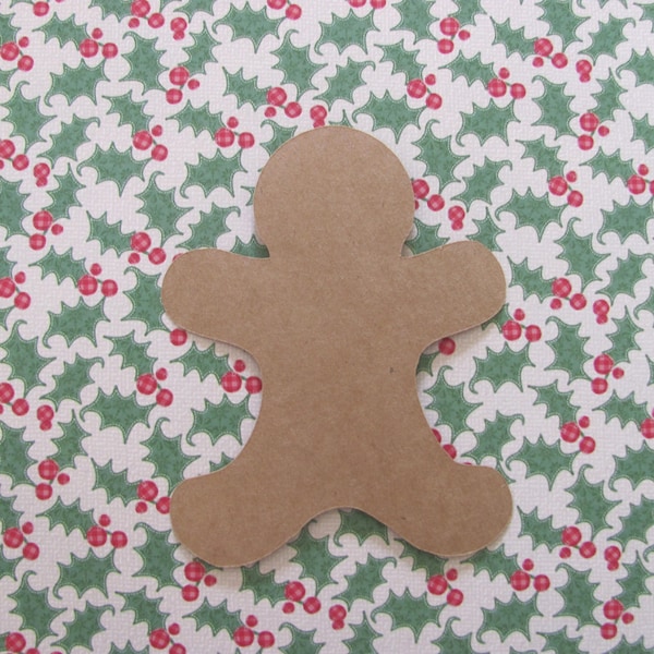 Gingerbread Boy Die Cuts - 20 pcs - Paper Shapes Cardstock Cutouts