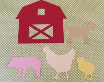 Farm Animals (Version 2) - Die Cuts - 20 pcs - Paper Shapes Cardstock Cutouts