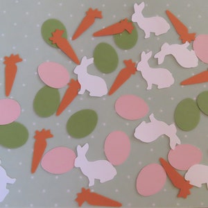 Easter Confetti Table Scatter -Bunny, Carrots, Easter Eggs - Party Decorations - 100 pcs