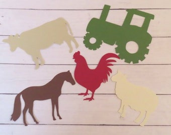 Farm Animals (Version 1) - Die Cuts - 20 pcs - Paper Shapes Cardstock Cutouts