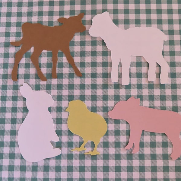 Baby Animals - Farm Animals - Die Cuts - 20 pcs - Paper Shapes Cardstock Cutouts