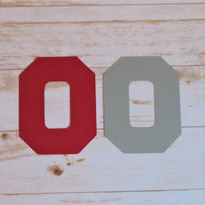 Ohio State Buckeyes OSU O Die Cuts - 20 uds - Paper Shapes Cardstock Cutouts