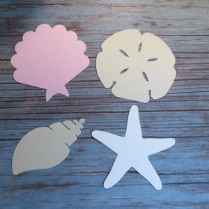 Seashell Die Cuts - 20 pcs - Shell, Sand Dollar, Starfish - Paper Shapes Cardstock Cutouts