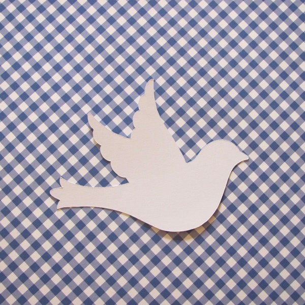 White Dove Bird Die Cuts - 20 pcs - Paper Shapes Cardstock Cutouts