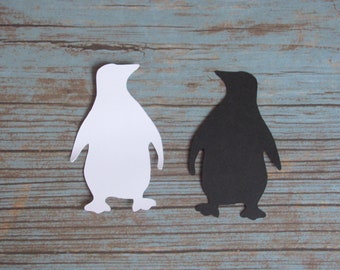 Penguin Die Cuts - 20 pcs - Paper Shapes Cardstock Cutouts