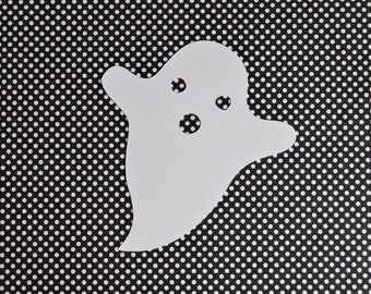 Cute Ghost Die Cuts - 20 pcs - Paper Shapes Cardstock Cutouts