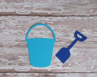 Beach Bucket & Shovel Die Cuts - 20 pcs - Paper Shapes Cardstock Cutouts