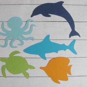 Ocean Animals Beach Die Cuts - 20 pcs - Paper Shapes Cardstock Cutouts