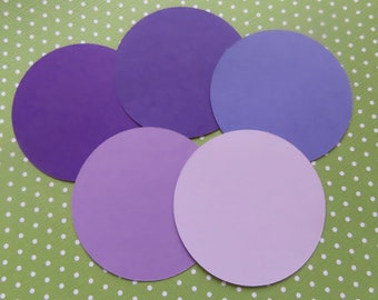 Purple Ombre Circle Die Cuts - 20 pcs - Choose Your Colors - Paper Shapes Cardstock Cutouts