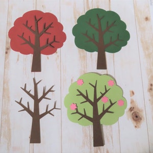 Seasonal Tree Die Cuts - Paper Shapes Cardstock Cutouts
