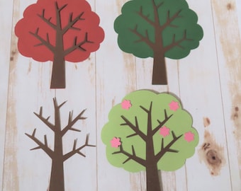 Seasonal Tree Die Cuts - Paper Shapes Cardstock Cutouts