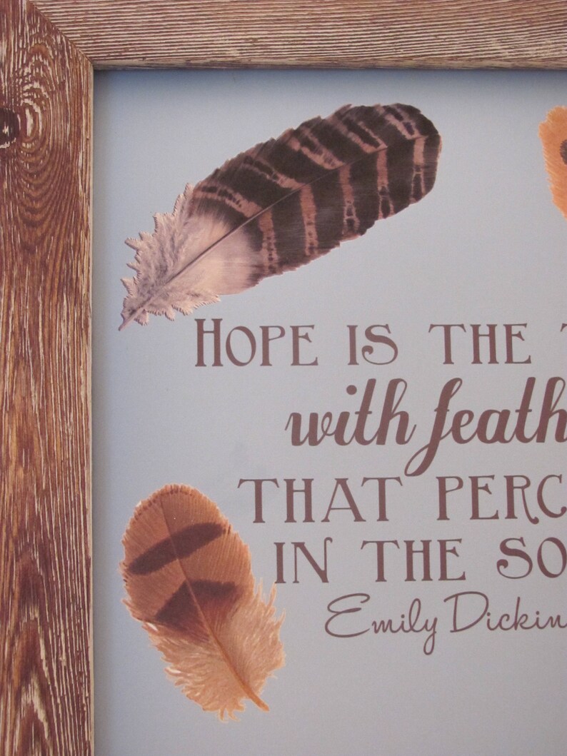Printable Literary Quote hope is the Thing With Feathers Etsy
