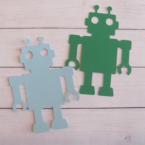 Robot Die Cuts - 20 pcs - Paper Shapes Cardstock Cutouts