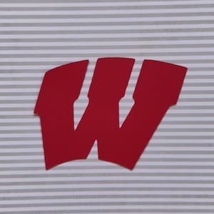Wisconsin Badgers W Die Cuts - 20 pcs - Paper Shapes Cardstock Cutouts