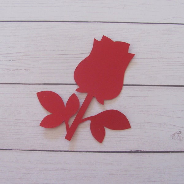 Rose Valentine's Day Die Cuts - 20 pcs - Paper Shapes Cardstock Cutouts