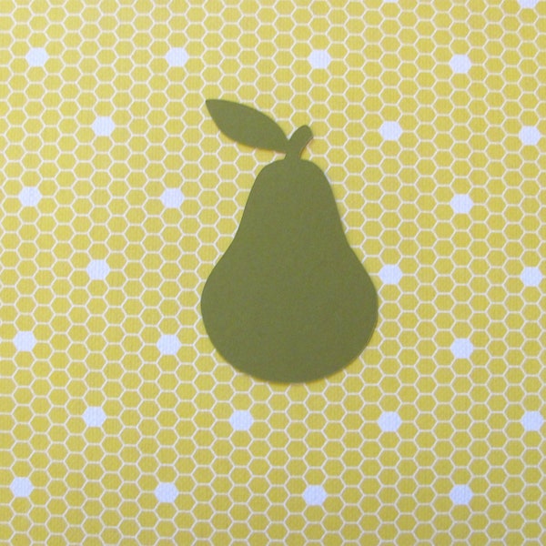 Pear Die Cuts - 20 pcs - Paper Shapes Cardstock Cutouts