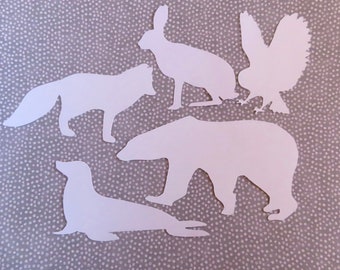Arctic Animals Die Cuts - 20 pcs - Paper Shapes Cardstock Cutouts