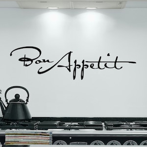Bon Appetit Vinyl Wall Decal Kitchen Wall Decor Kitchen Quote Sticker French Quote Sticker Kitchen Wall Art Kitchen Decor Vinyl Decal