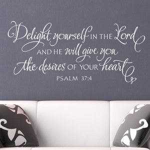 Delight Yourself in the Lord Christian Wall Art Scripture - Etsy
