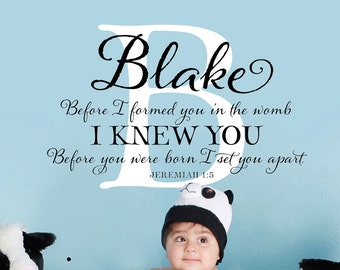 Before you were born I knew you Personalized Wall Decal boys name wall decal Boy Name Wall Decal Wall Decor Nursery Name Decal Personalized