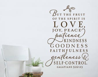 The fruit of the Spirit wall decal, Christian wall decal - scripture wall decals - Christian wall art - christian home decor