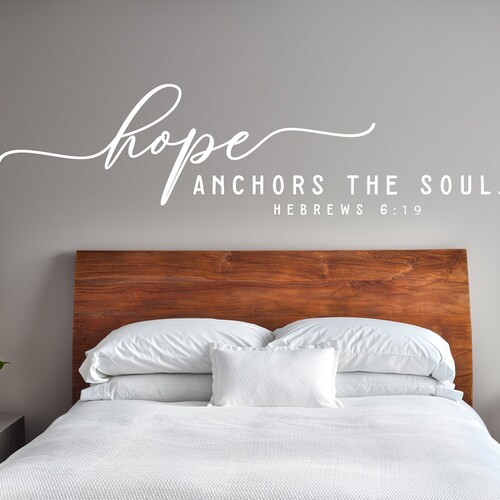 Hope Anchors the Soul Wall Decal Christian Quote Wall Decal Etsy