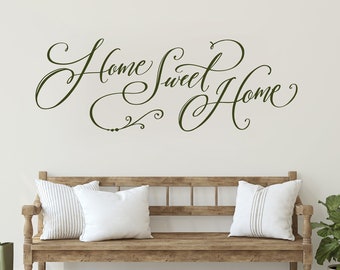 Home Sweet Home Wall Decal - Entry way Wall Decor - Home Decor - Farmhouse Style Home Decor - Hand Lettered Decal