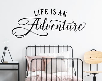 Adventure Wall Decal - Life is an Adventure - Arrow Vinyl Decal - Adventure Quote - Bedroom Wall Decor - Kid's Room Decor